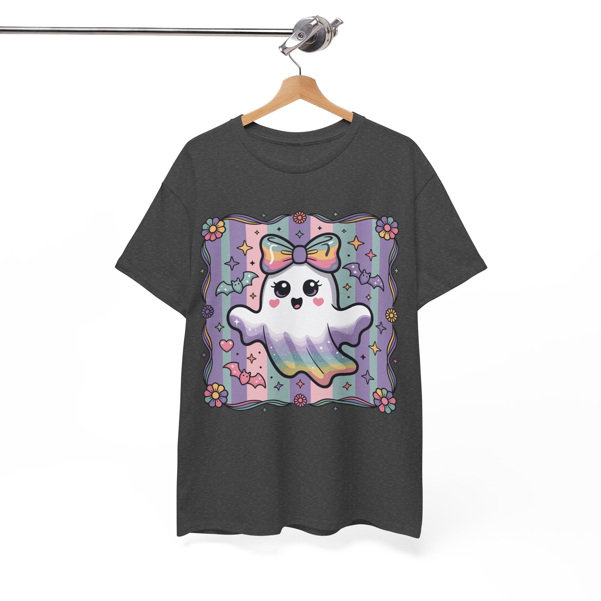 Pastel Ghost Rainbow Bow Unisex Cotton Tee