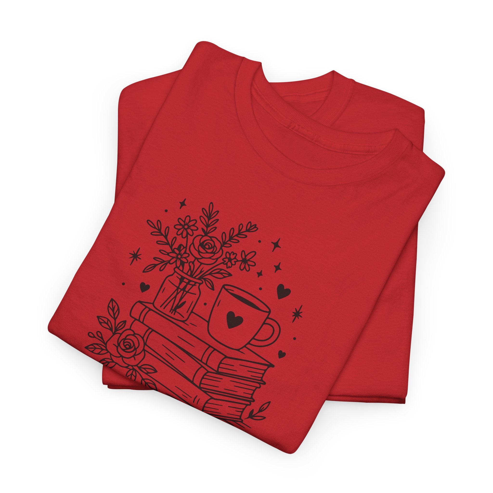 Booktrovert Graphic Tee — "Booktrovert" Definition, Books & Coffee Design Unisex Cotton Tee