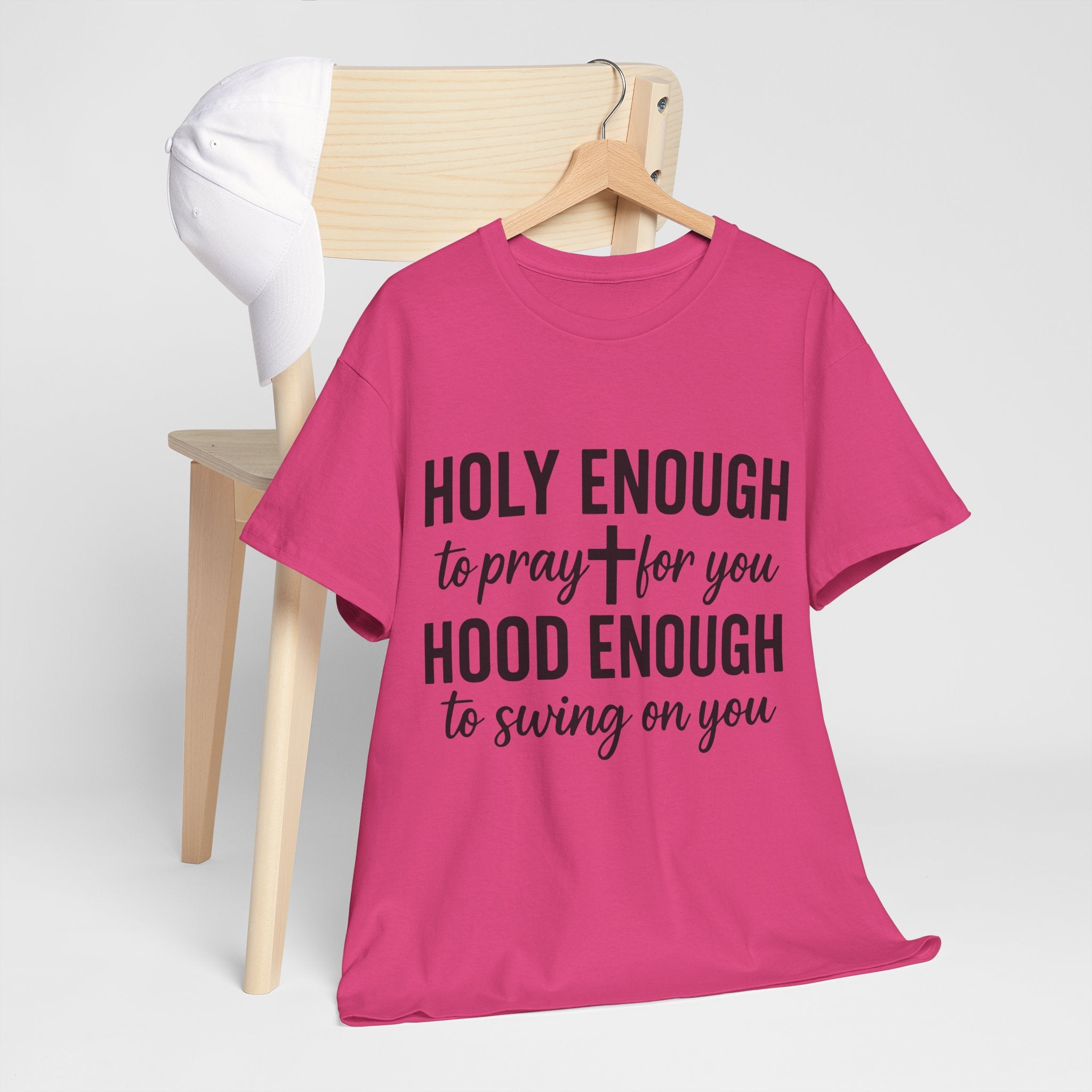 Holy Enough Christian T‑Shirt — Modern Hand‑Lettered Faith Unisex CottonTee