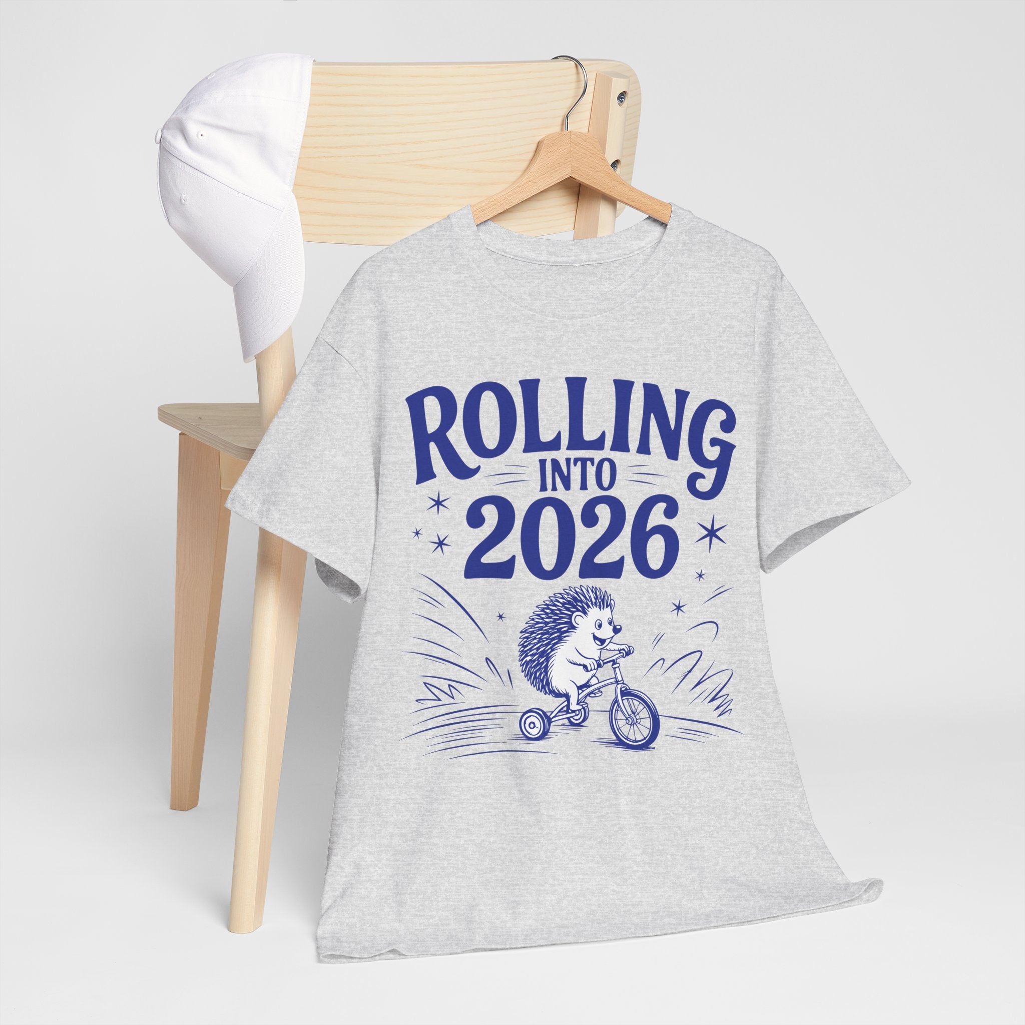 Rolling Into 2026 Hedgehog Tricycle Unisex Cotton Tee