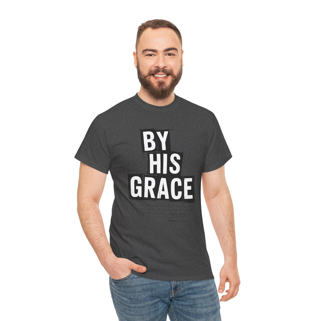 By His Grace tee — Minimalist Faith Christian Unisex Cotton T-Shirt