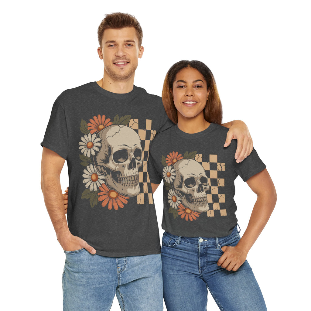 Skull Daisy Unisex Cotton Tshirt