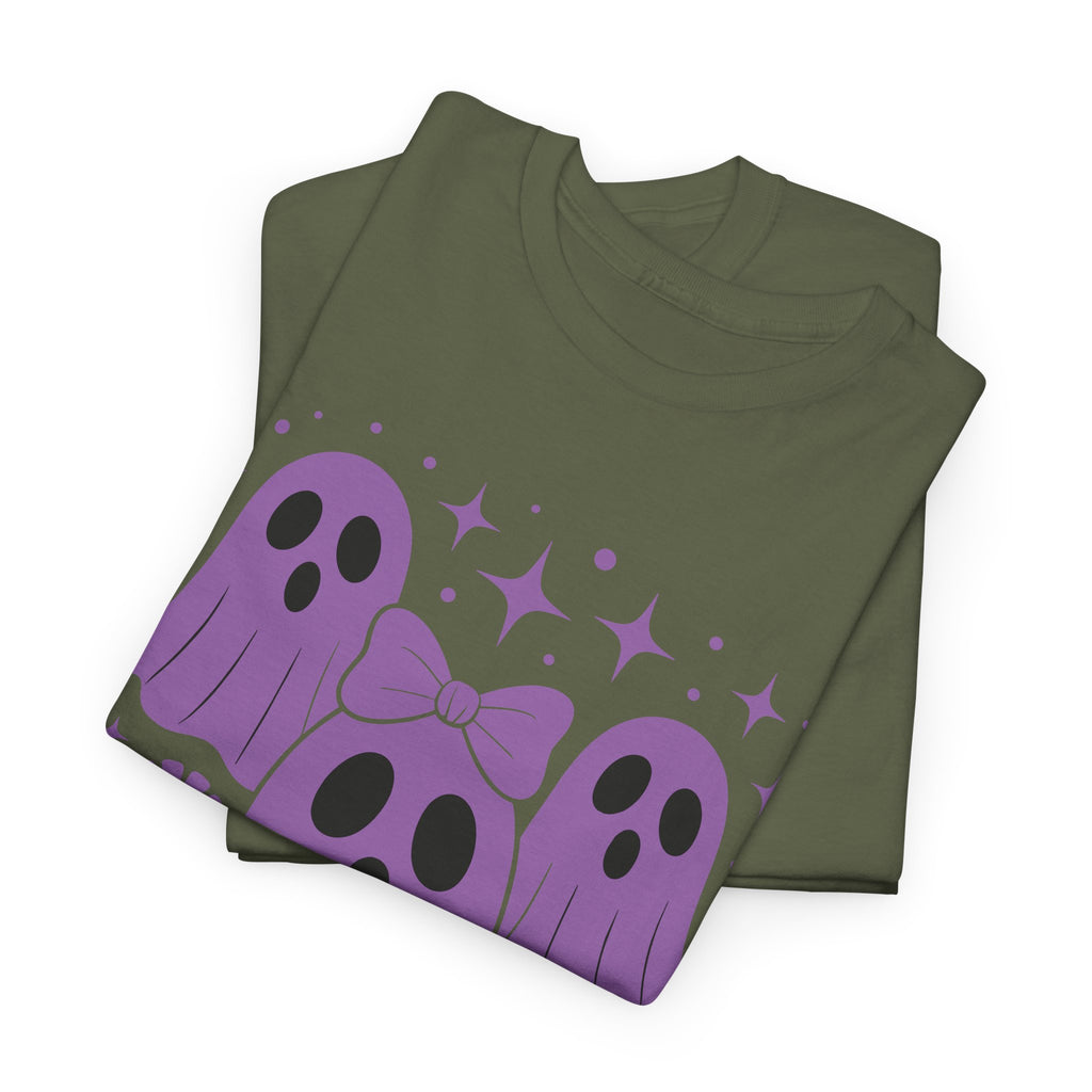 Purple Ghost Halloween Unisex Cotton Tee