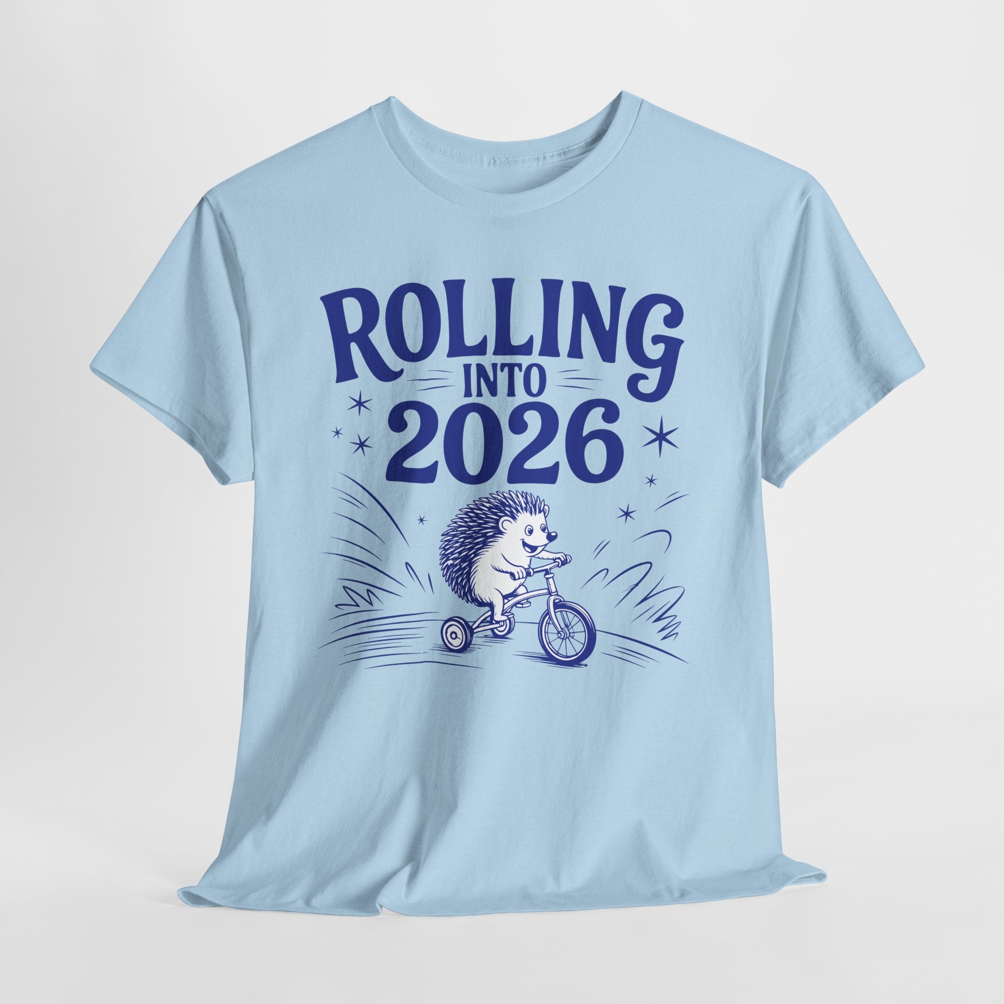 Rolling Into 2026 Hedgehog Tricycle Unisex Cotton Tee
