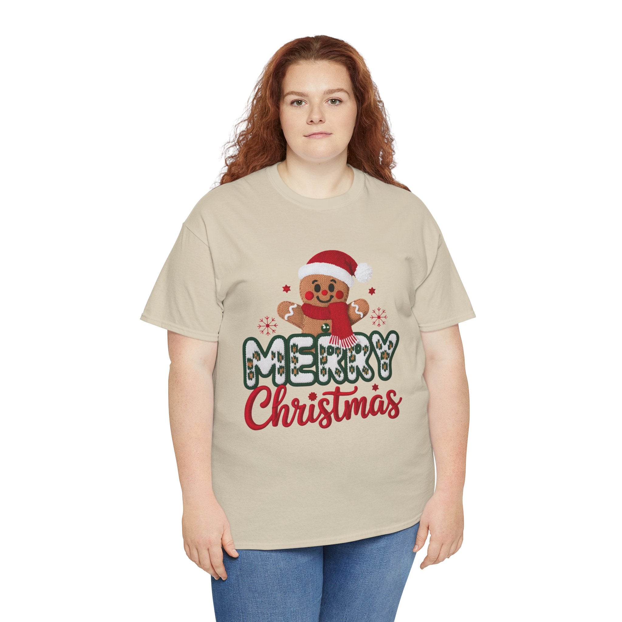 Gingerbread Santa 'Merry Christmas' Unisex Cotton Tee T-Shirt