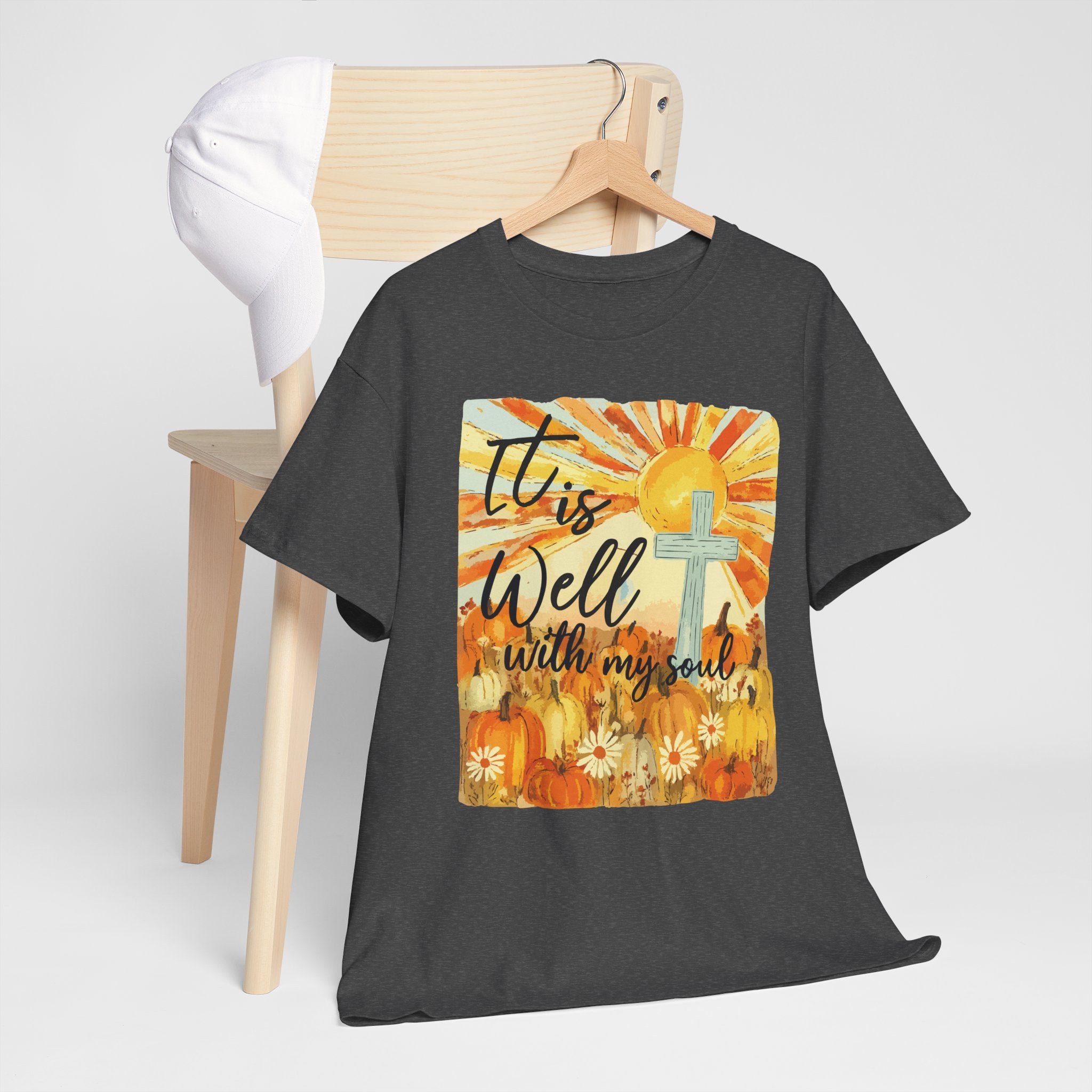 It Is Well With My Soul Pumpkin Sunrise Unisex Cotton T-Shirt