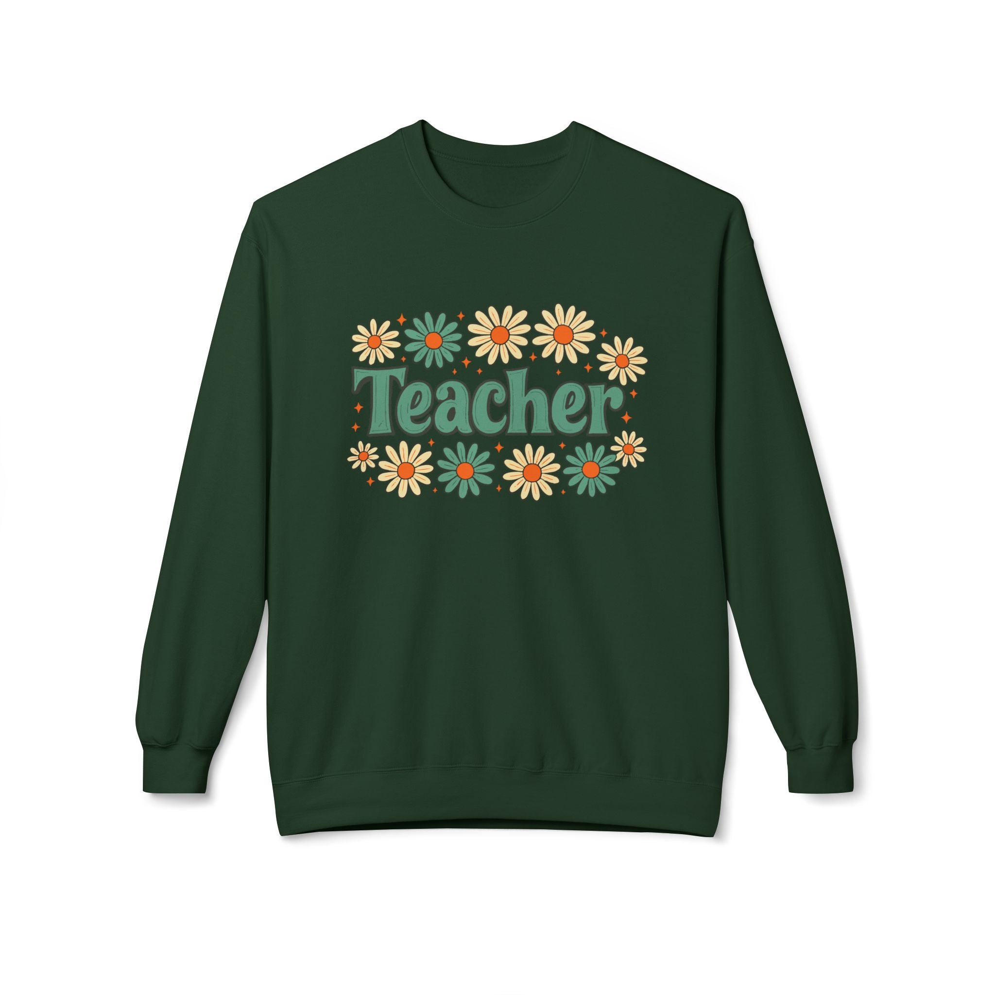 Teacher Floral Crewneck Sweatshirt