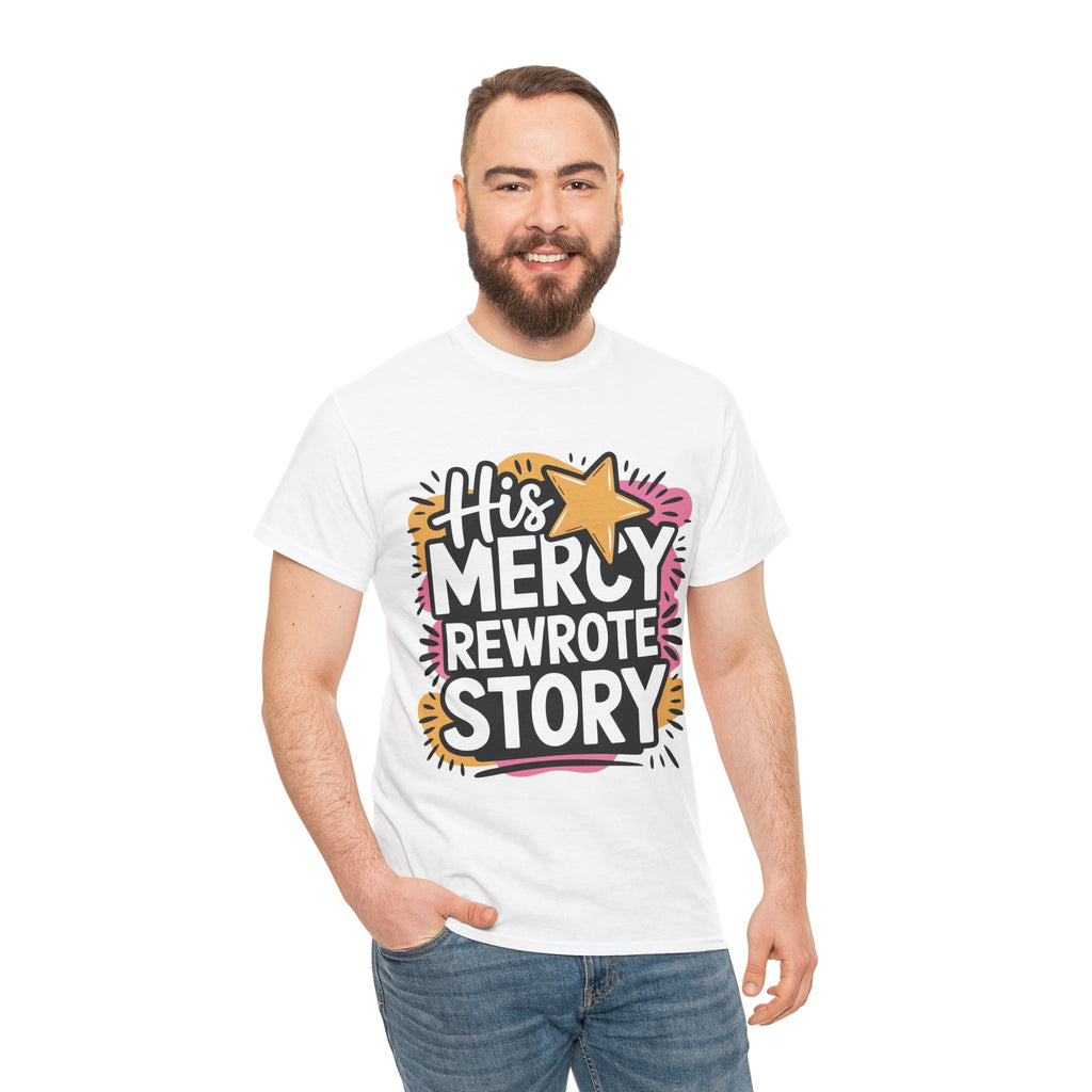 His Mercy Rewrote My Story Tee — Retro Christian Graphic T-Shirt