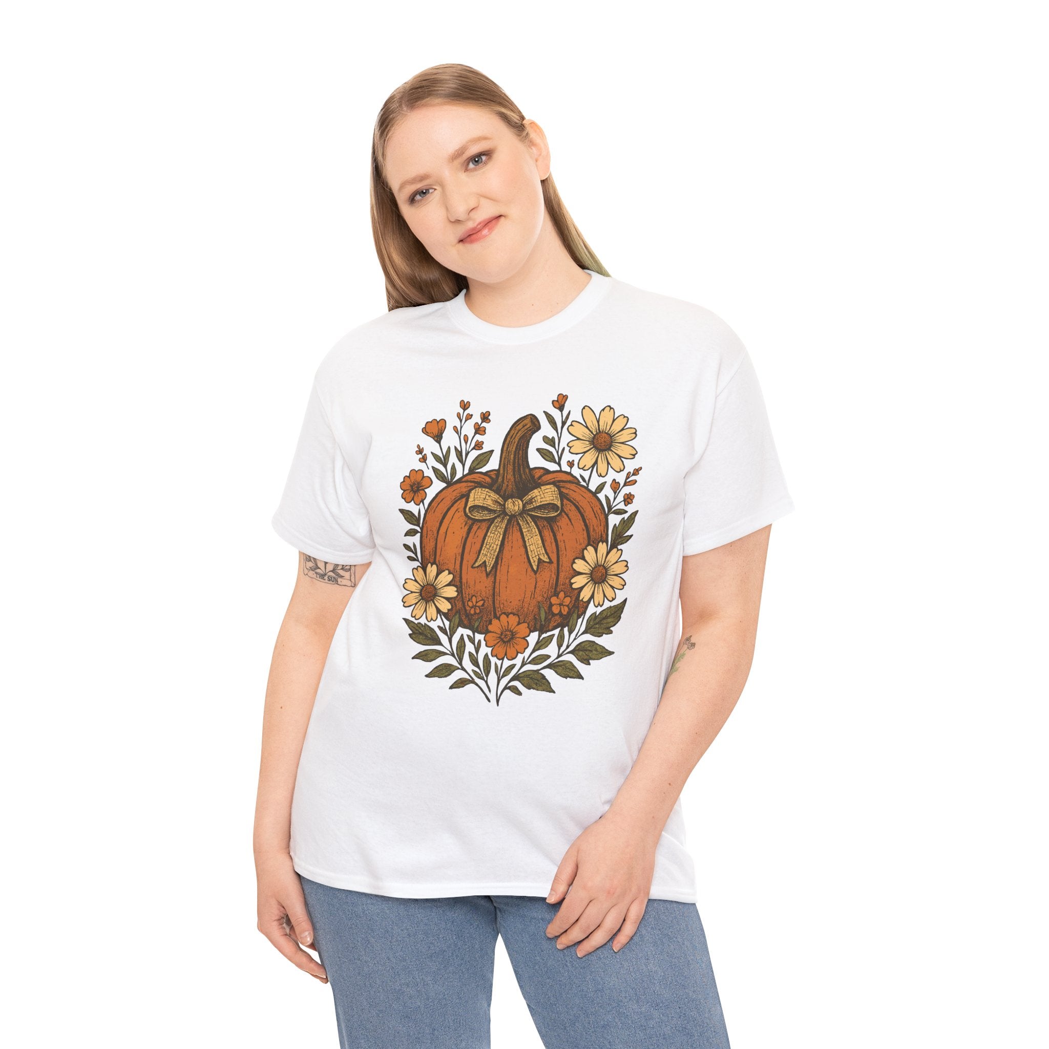 Pumpkin Daisy Unisex Cotton Tee
