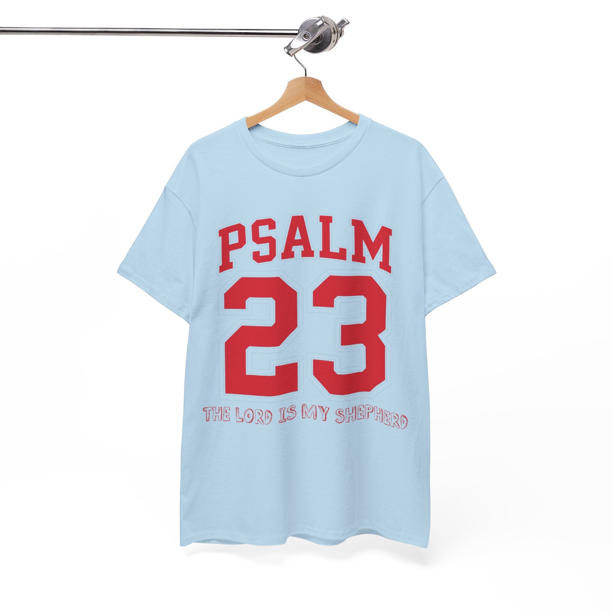 Psalm 23 Varsity T-Shirt — “The Lord Is My Shepherd” Unisex Cotton Tee