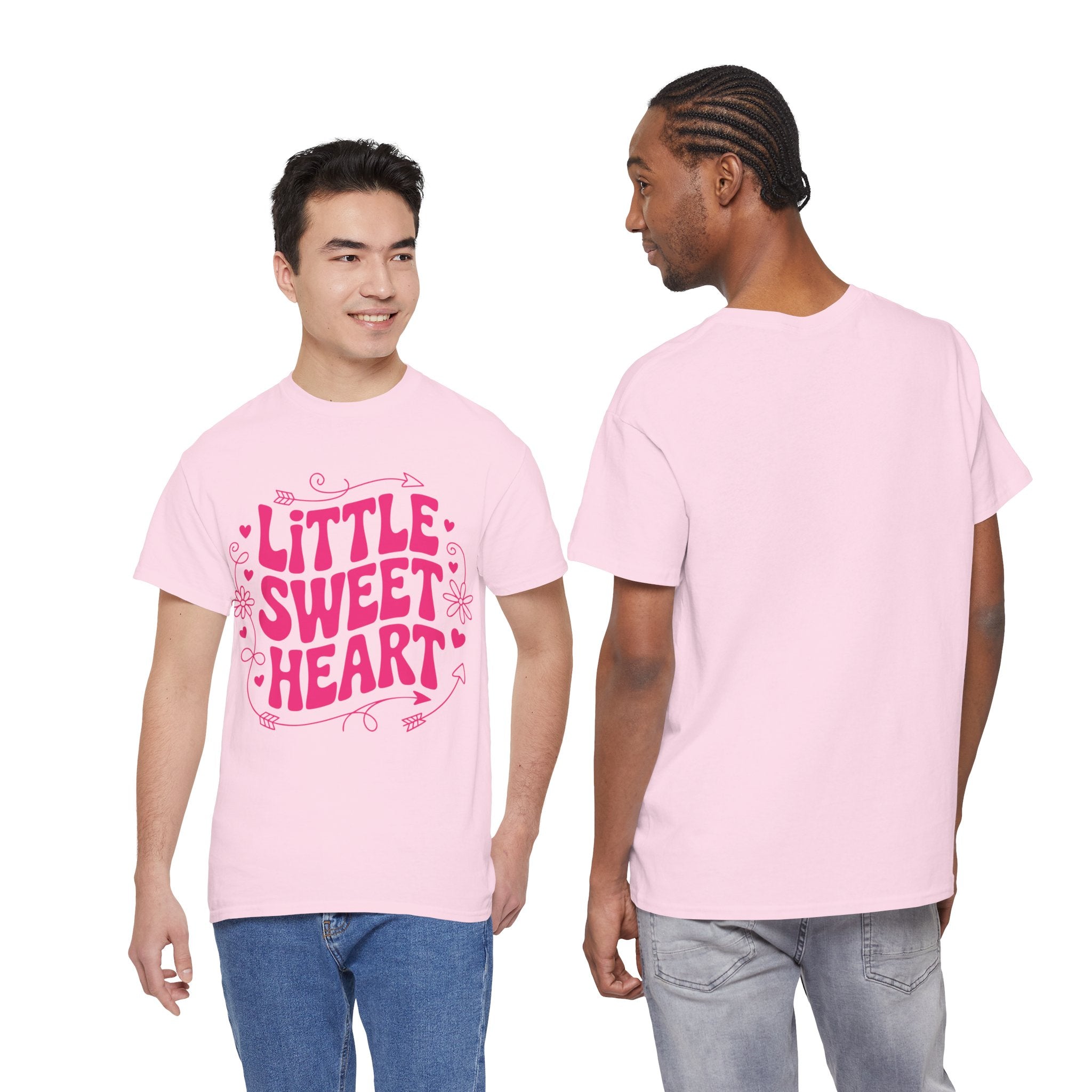 Little Sweetheart Retro Tee — Cute Red Hearts & Flowers Graphic Unisex Cotton Tee