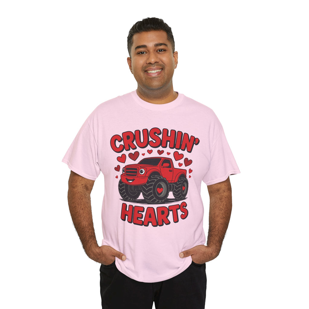 Crushin’ Hearts Valentine Monster Truck Unisex Cotton Tee