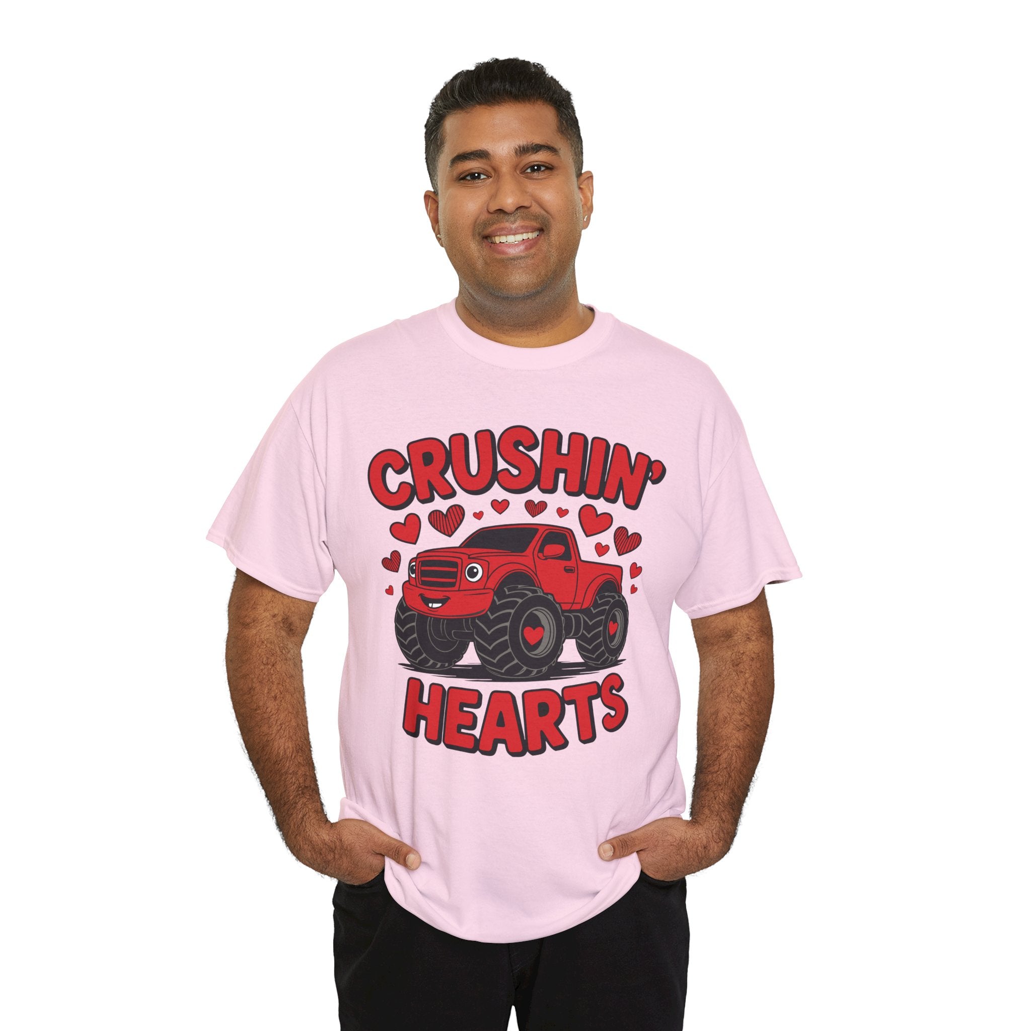 Crushin’ Hearts Valentine Monster Truck Unisex Cotton Tee