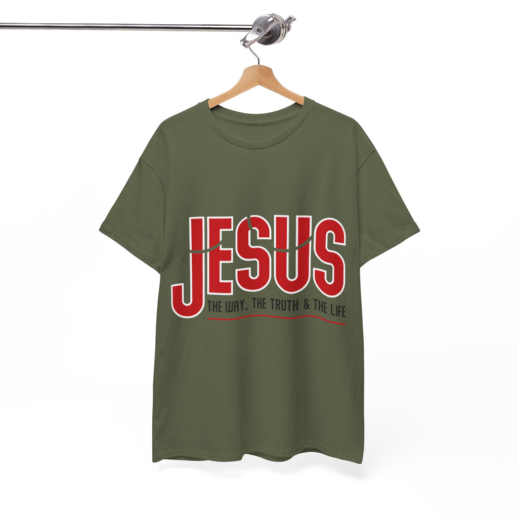 Jesus The Way The Truth & The Life T-Shirt — Bold Red Christian Unisex Cotton Tee