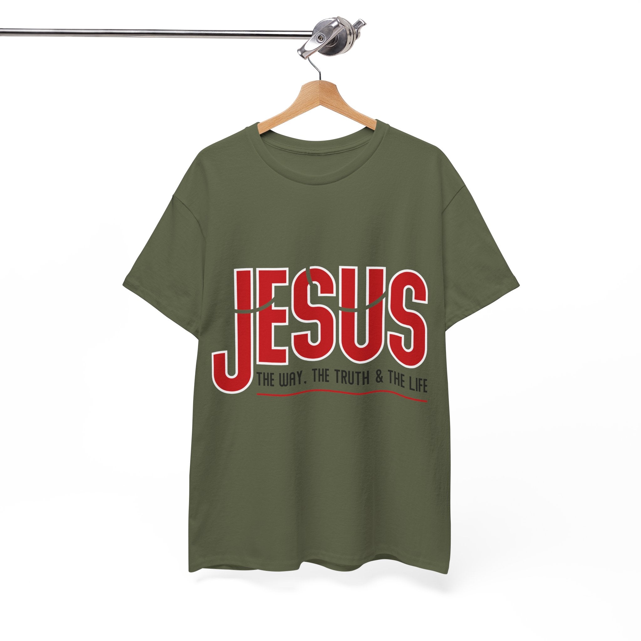 Jesus The Way The Truth & The Life T-Shirt — Bold Red Christian Unisex Cotton Tee