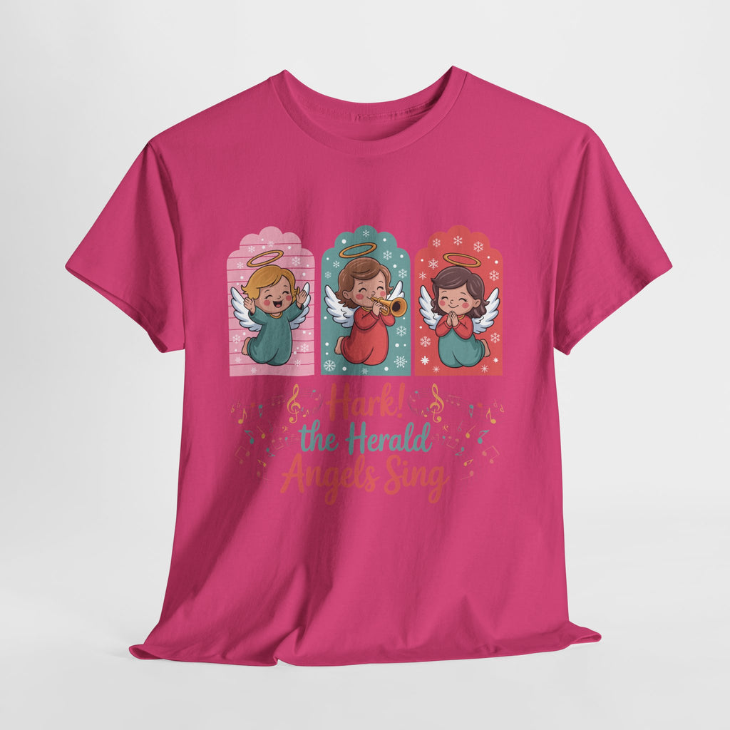 Hark! The Herald Angels Sing Tee — Three Singing Angels Christmas Unisex Cotton T-Shirt