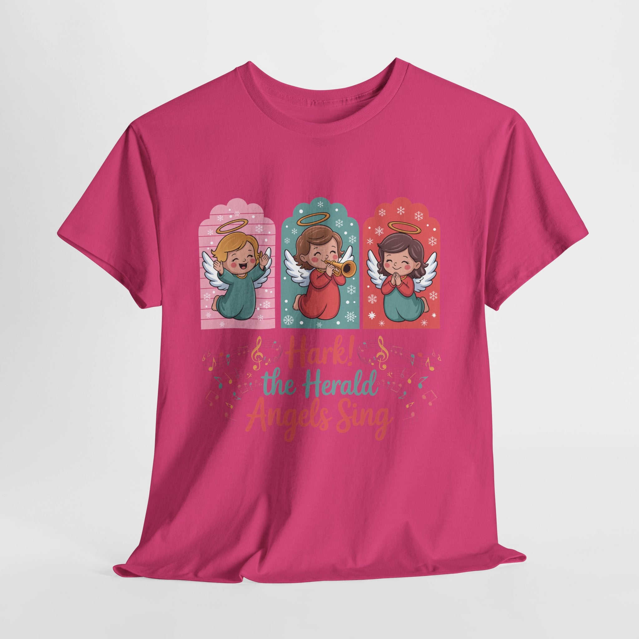 Hark! The Herald Angels Sing Tee — Three Singing Angels Christmas Unisex Cotton T-Shirt
