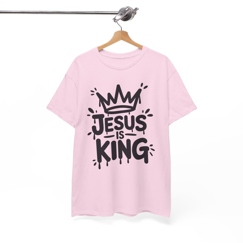 Jesus Is King Crown T-Shirt — Minimalist Christian Unisex Cotton Tee