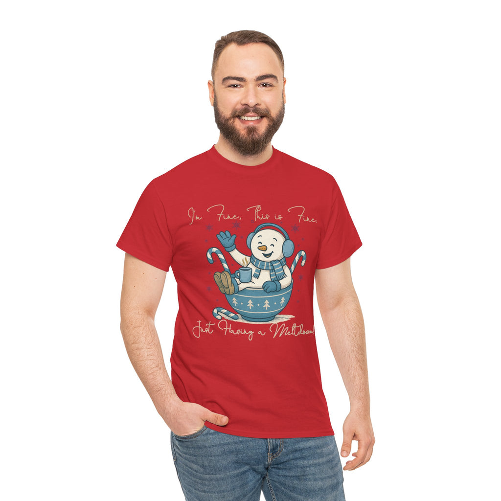 Snowman Hot Cocoa Unisex Cotton Tee