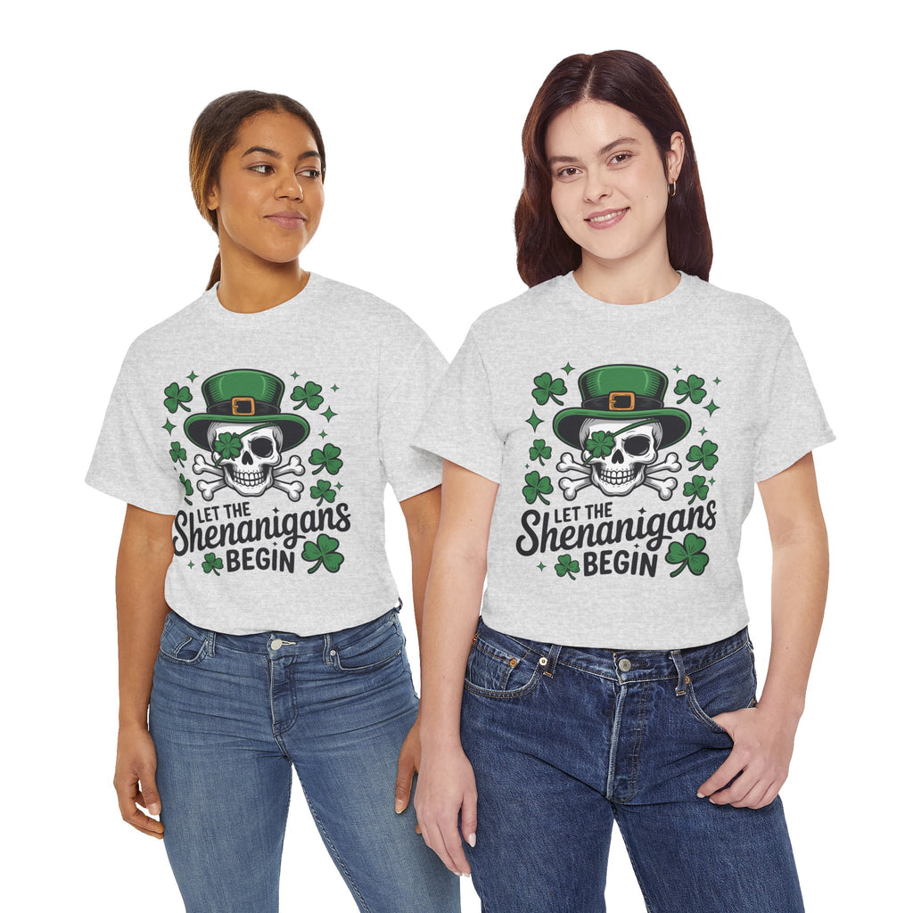 Let the Shenanigans Begin — Leprechaun Skull Unisex Cotton T-Shirt