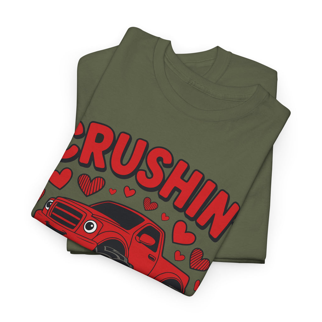 Crushin’ Hearts Valentine Monster Truck Unisex Cotton Tee