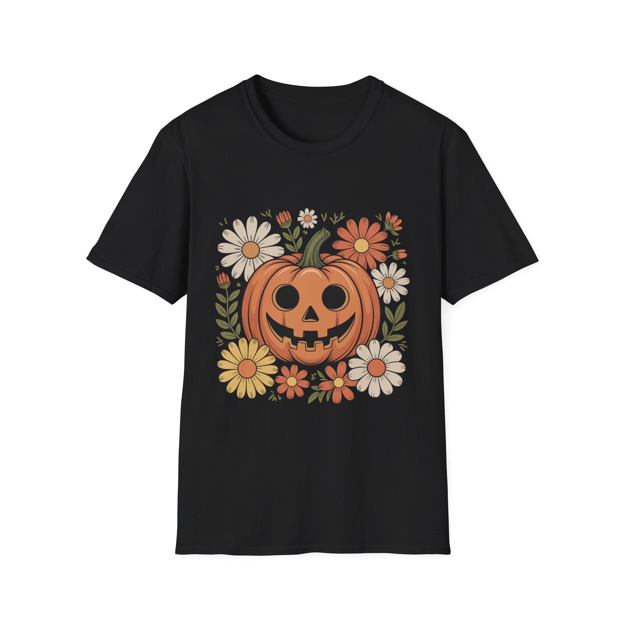 Spooky Floral Pumpkin T-Shirt