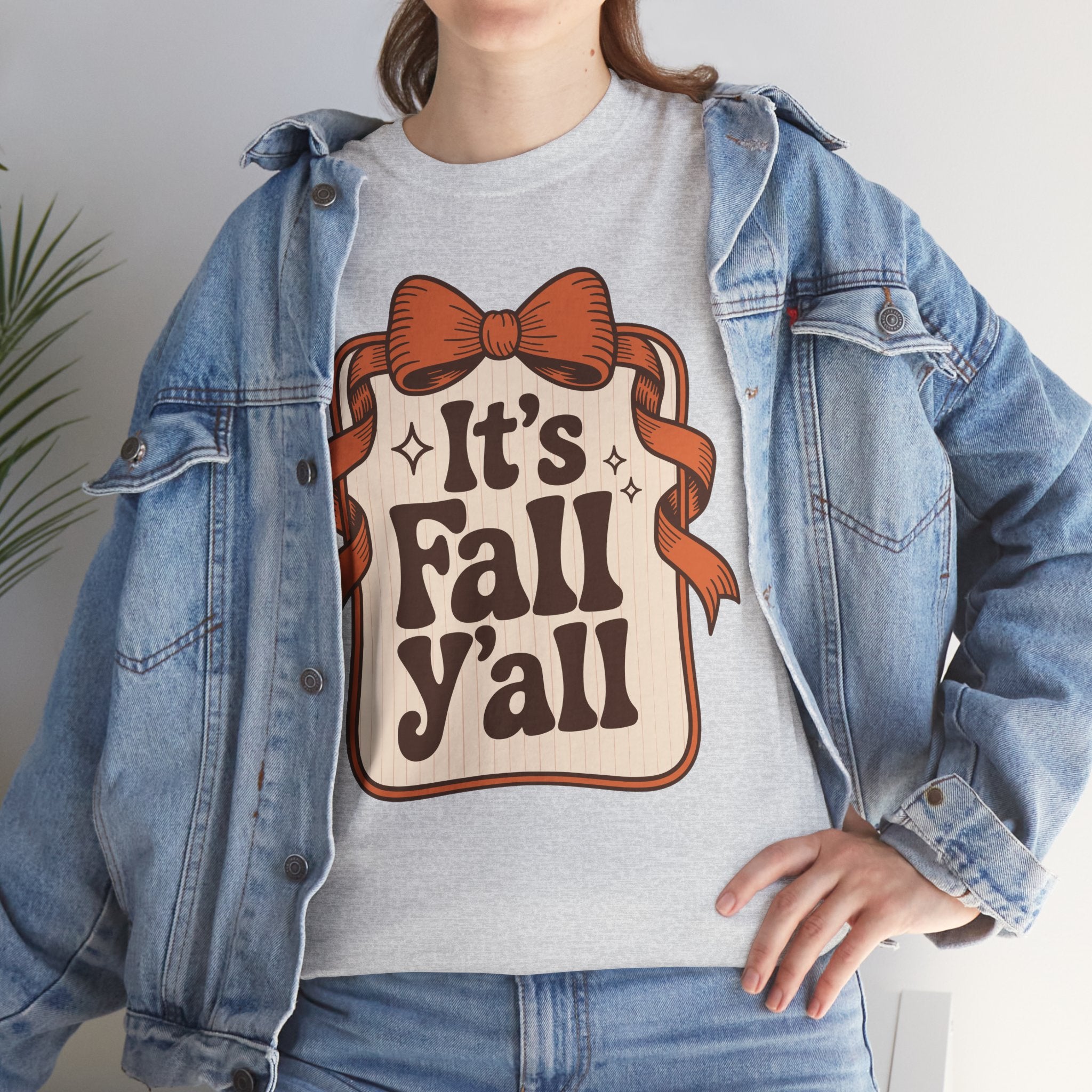 It’s Fall Y’all Autumn Ribbon Unisex Cotton Tee