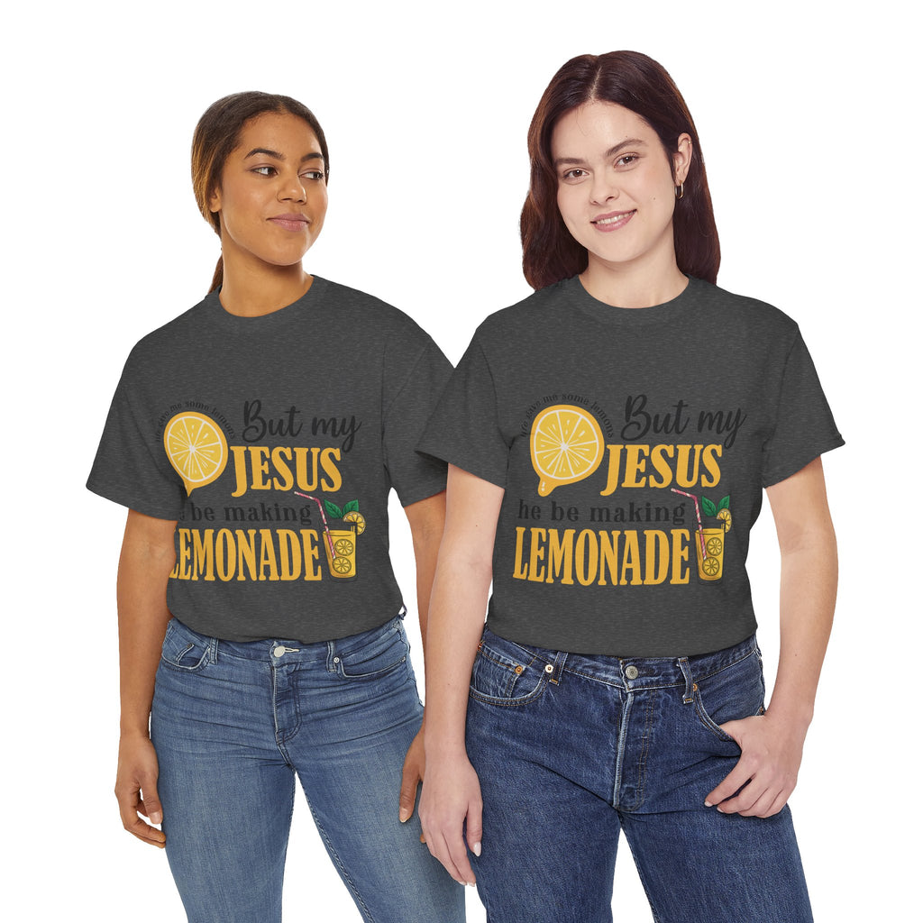 Jesus Lemonade Tee — Lemon Slice & Glass Graphic Christian Unisex Cotton T-Shirt