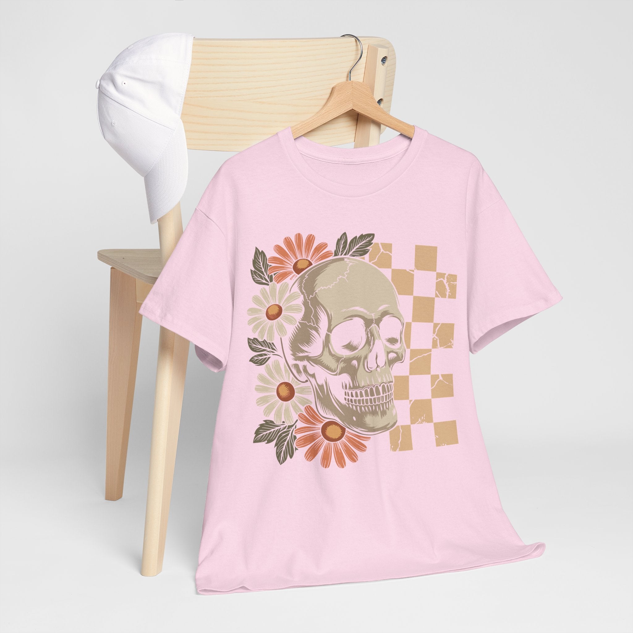 Skull Daisy Unisex Cotton Tshirt