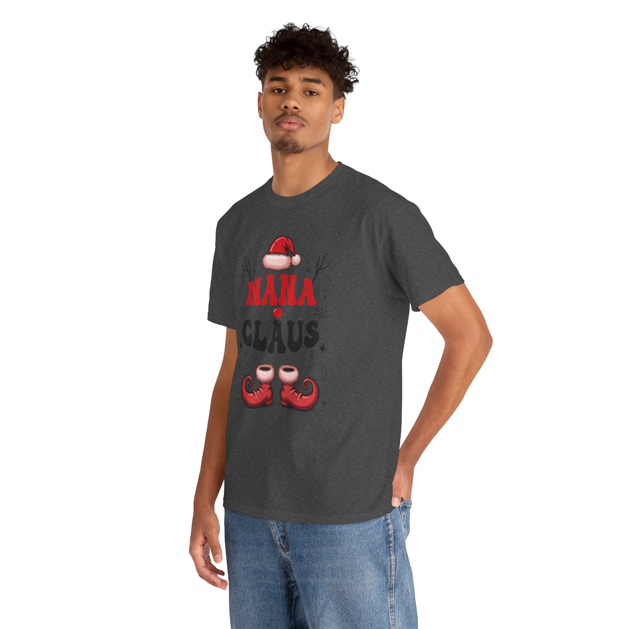 Nana Christmas T-Shirt — Santa Hat & Elf Boots Holiday Unisex Cotton Tee