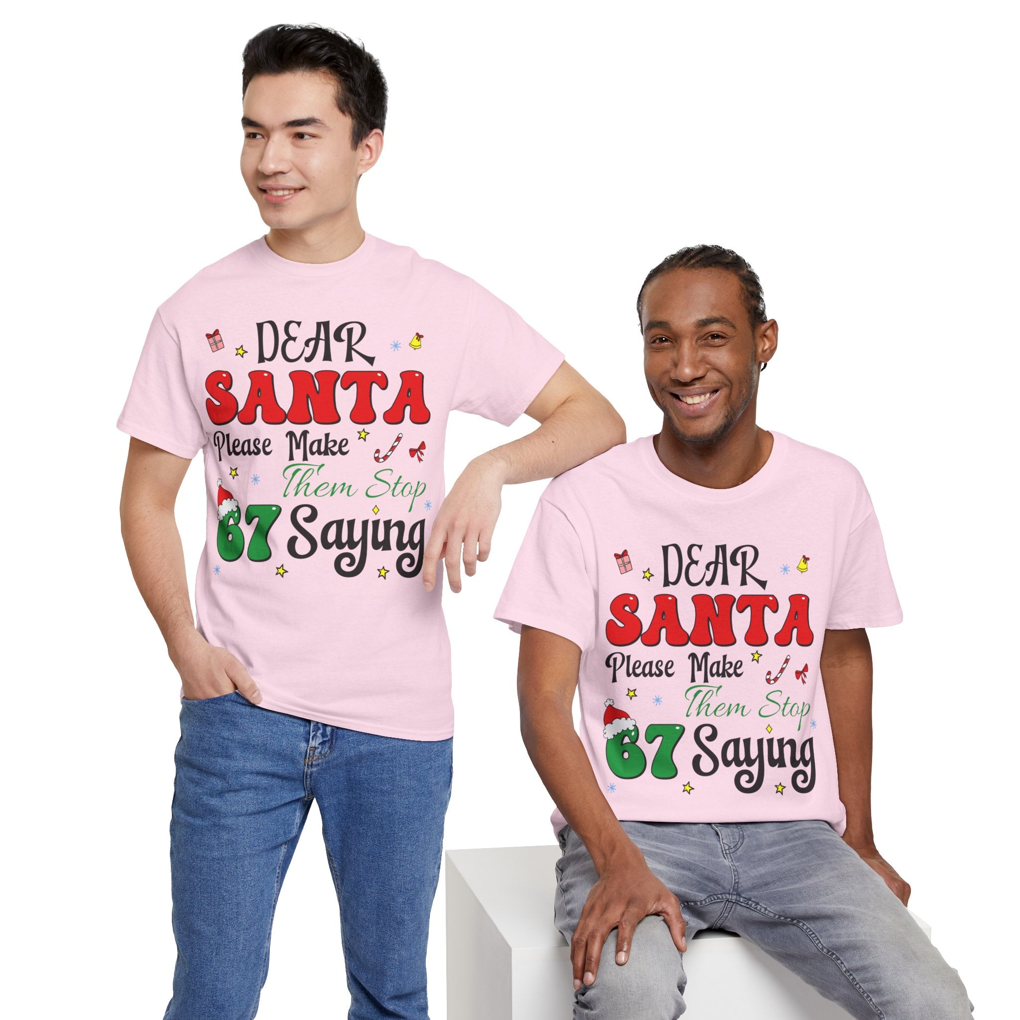 Santa 67 Them Stop Christmas Unisex Cotton Tee
