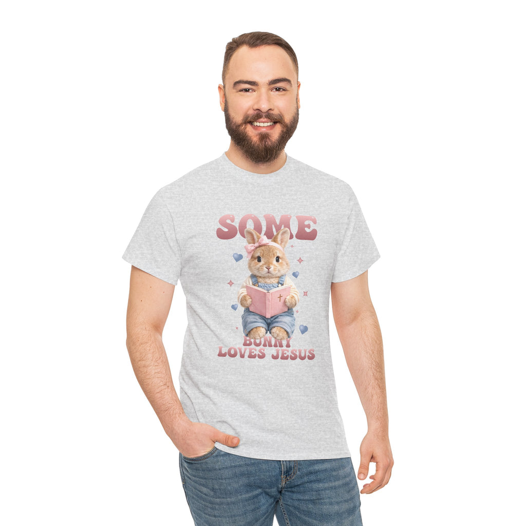 Some Bunny Loves Jesus Bunny Bible Unisex Cotton Tee