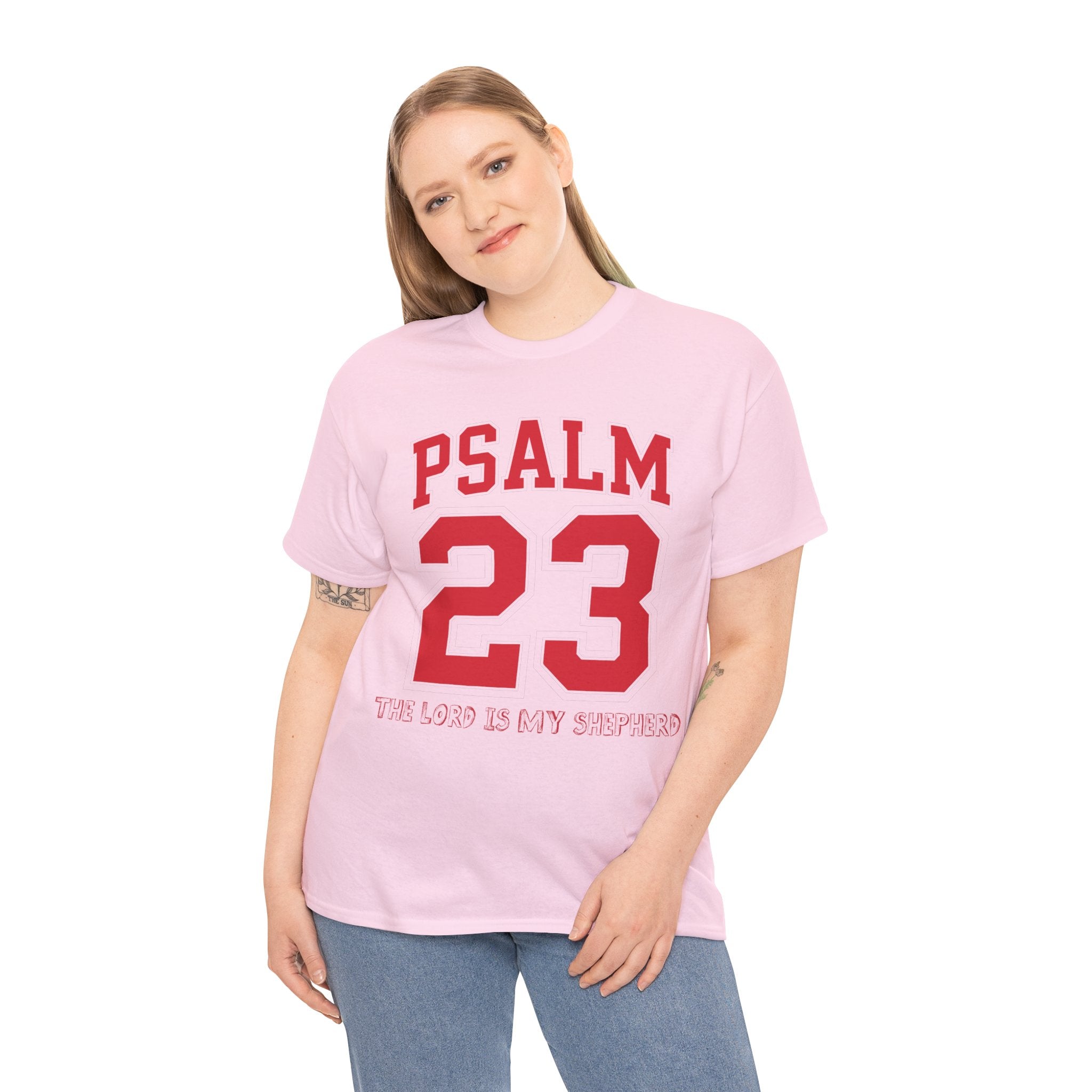 Psalm 23 Varsity T-Shirt — “The Lord Is My Shepherd” Unisex Cotton Tee