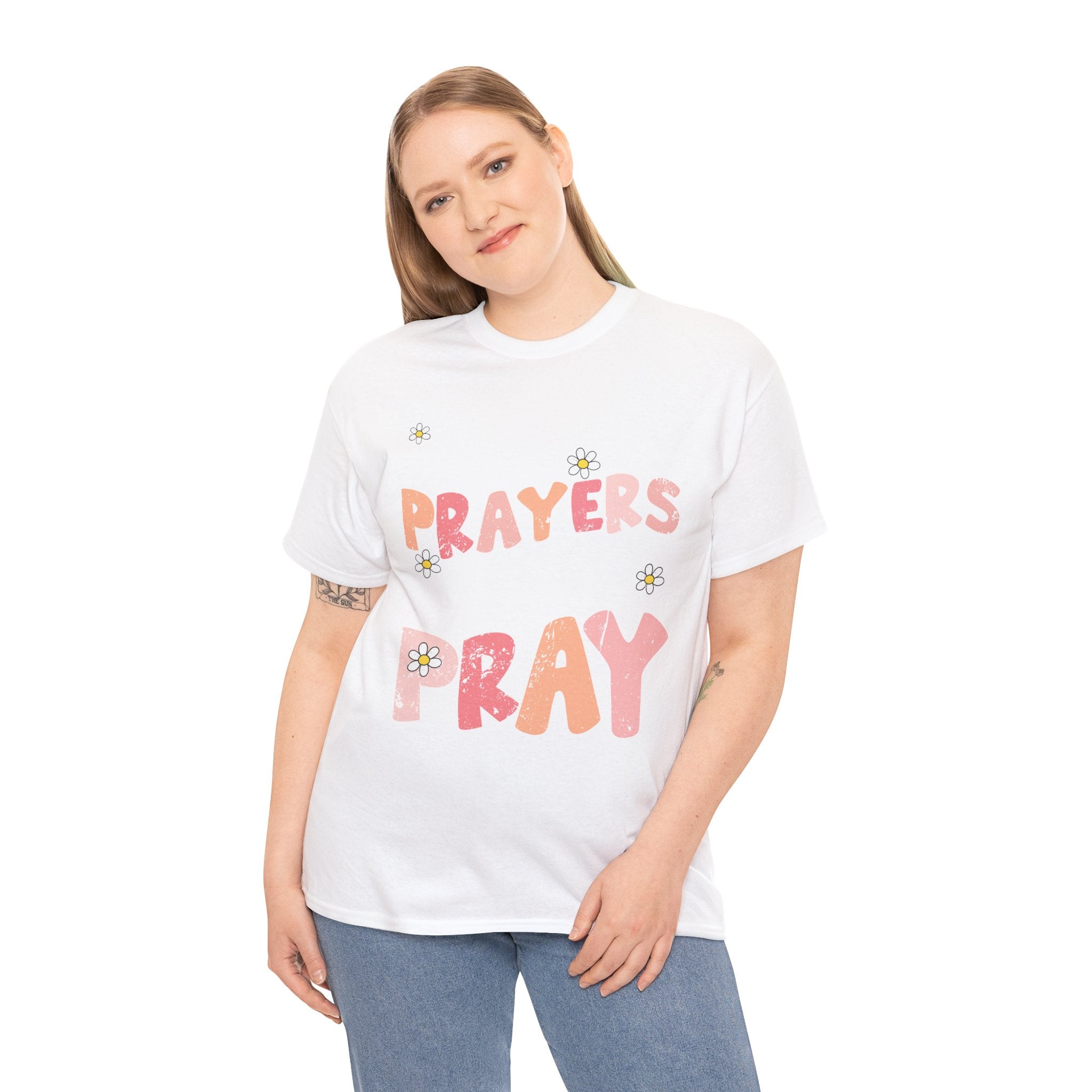 “Living the Prayers I Used to Pray” Daisy Unisex Cotton T-Shirt