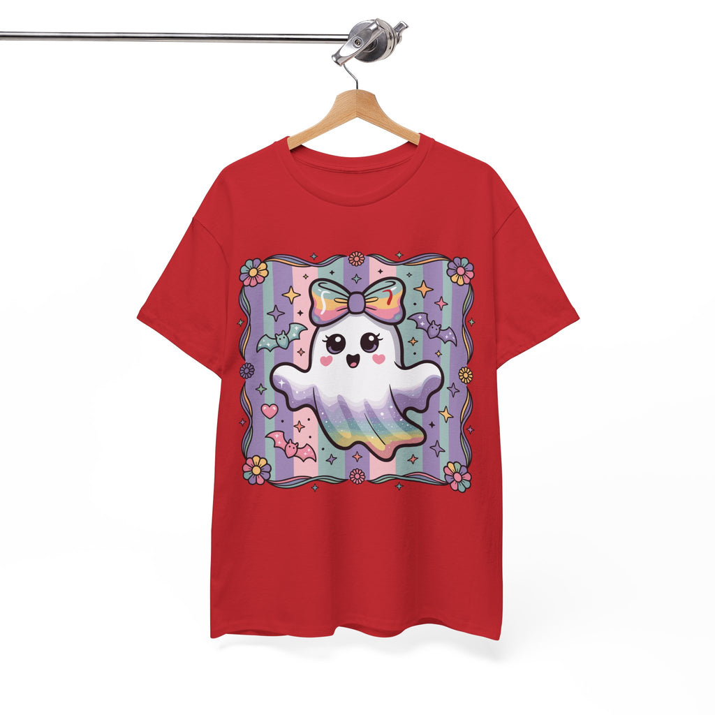 Pastel Ghost Rainbow Bow Unisex Cotton Tee