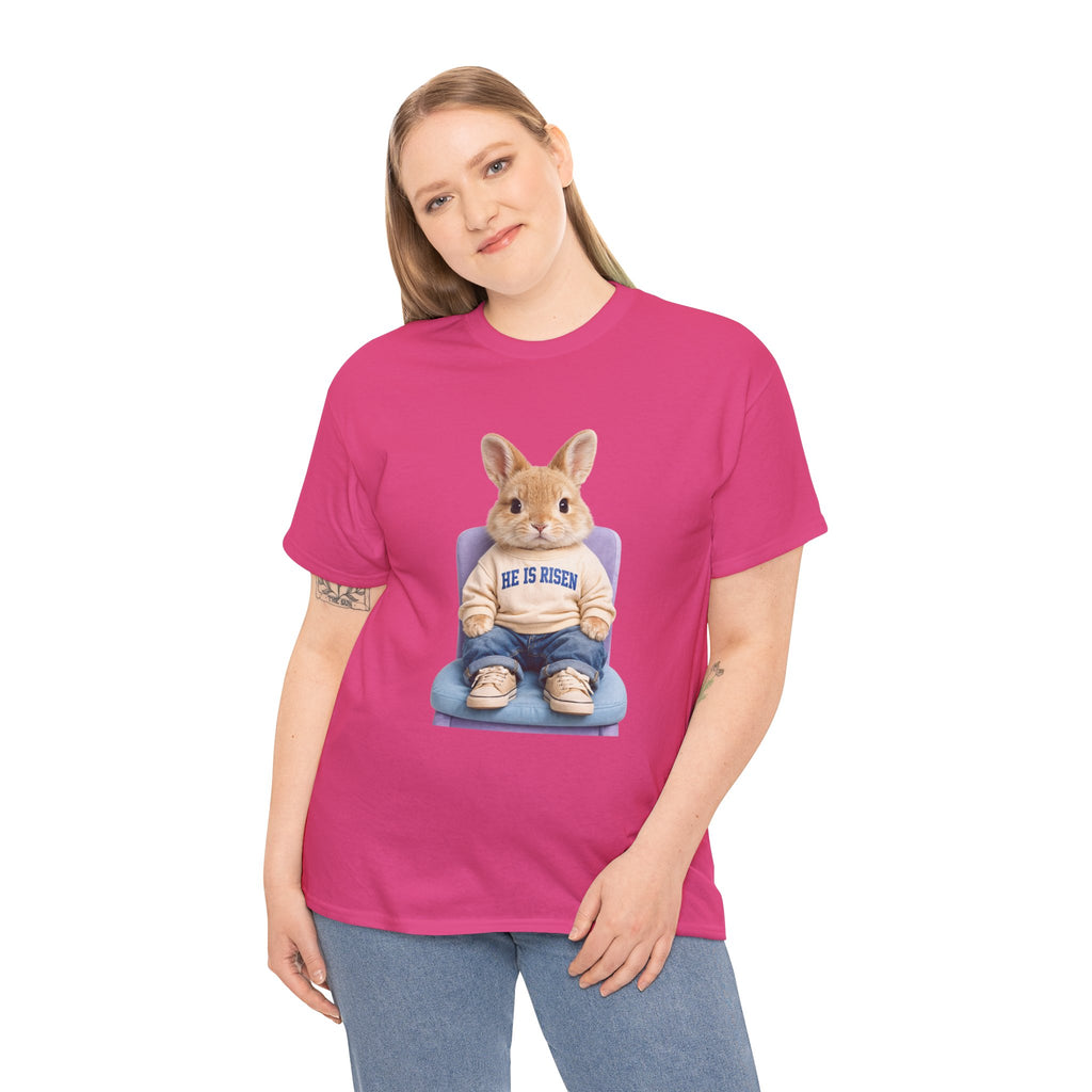 Easter 'He Is Risen' Bunny Unisex Cotton Tee