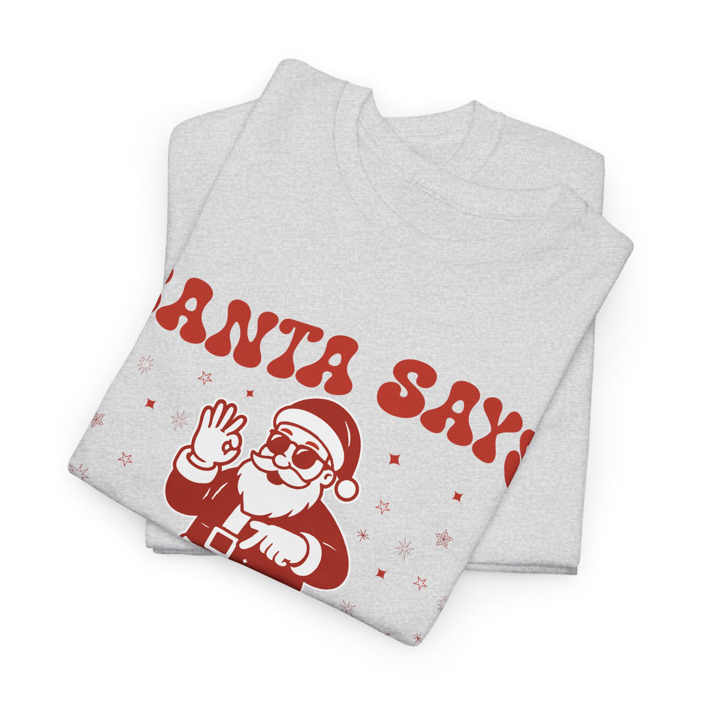 Retro 'Santa Says Six Seven' Christmas Unisex Cotton Tee
