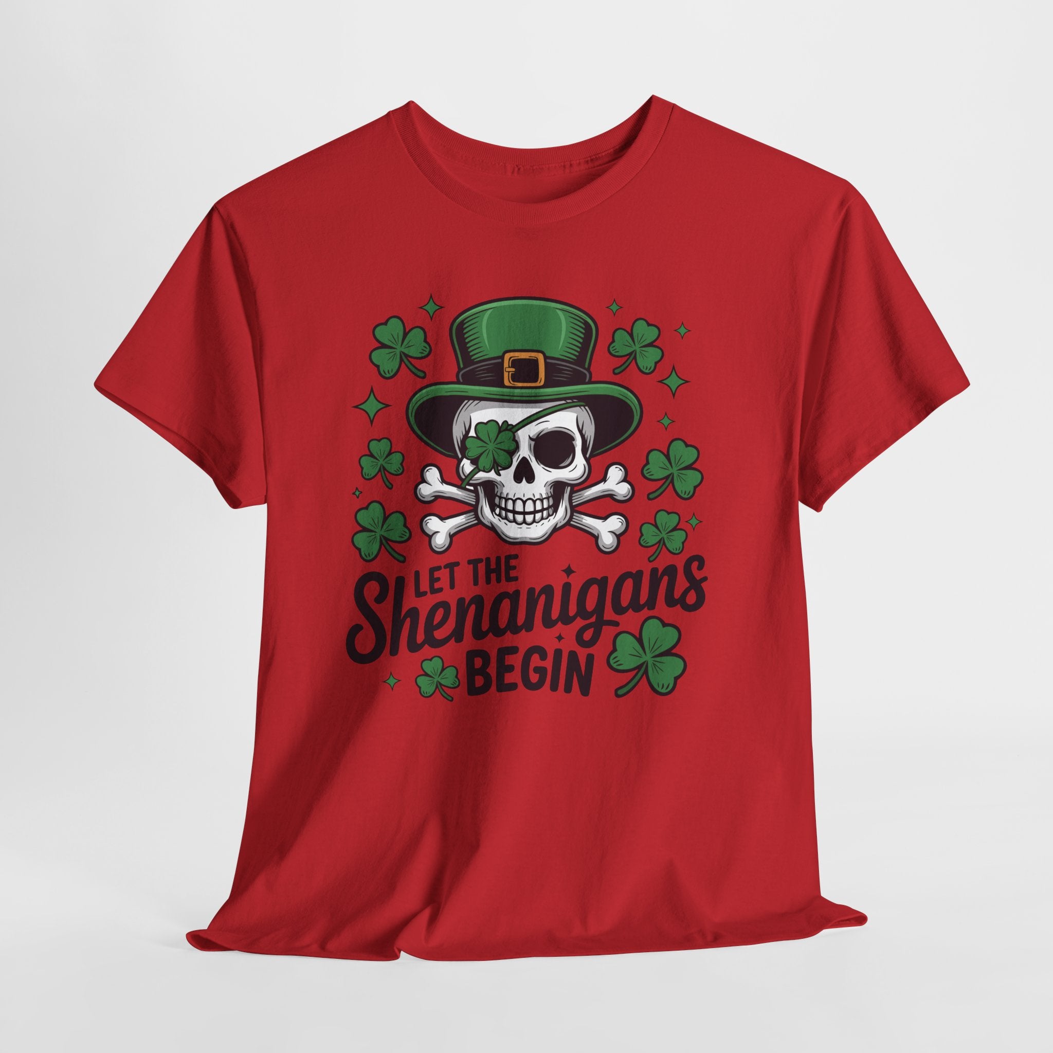 Let the Shenanigans Begin — Leprechaun Skull Unisex Cotton T-Shirt