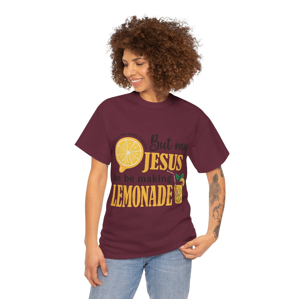 Jesus Lemonade Tee — Lemon Slice & Glass Graphic Christian Unisex Cotton T-Shirt