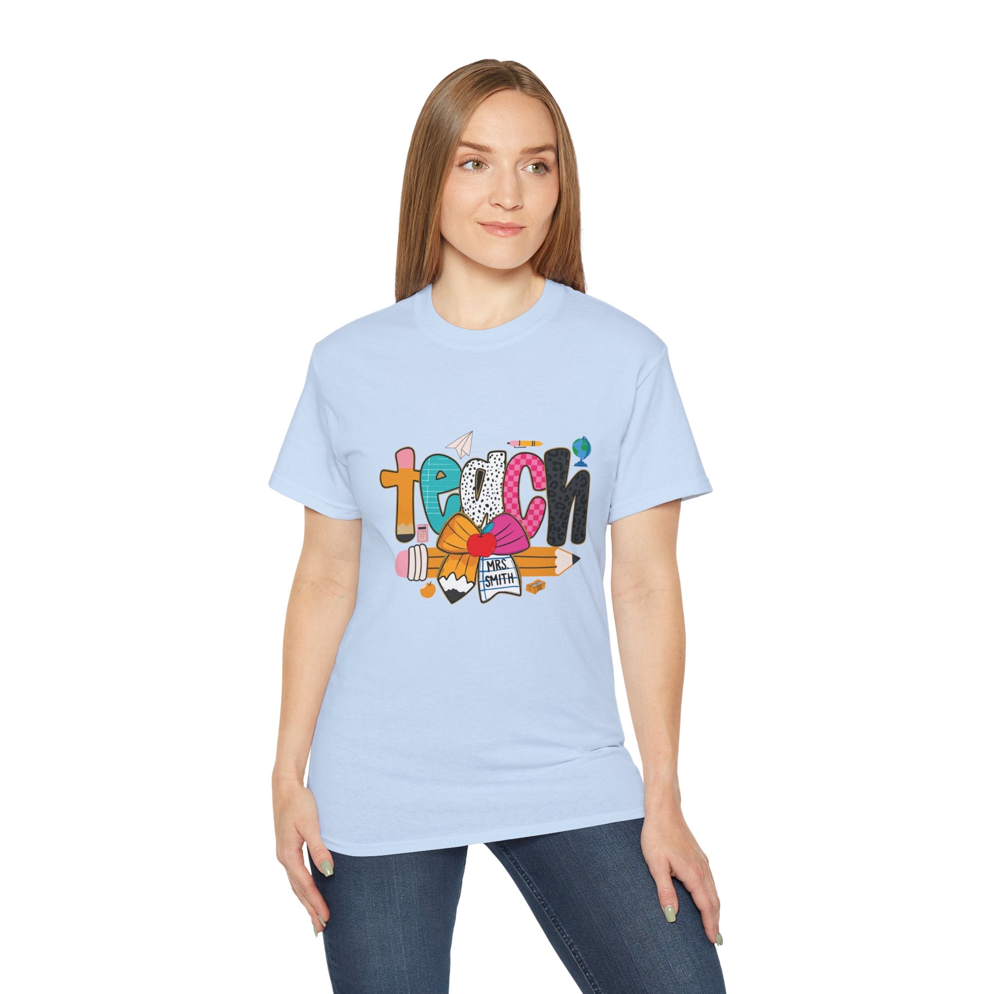 Colorful Teach Graphic Tee for Educators