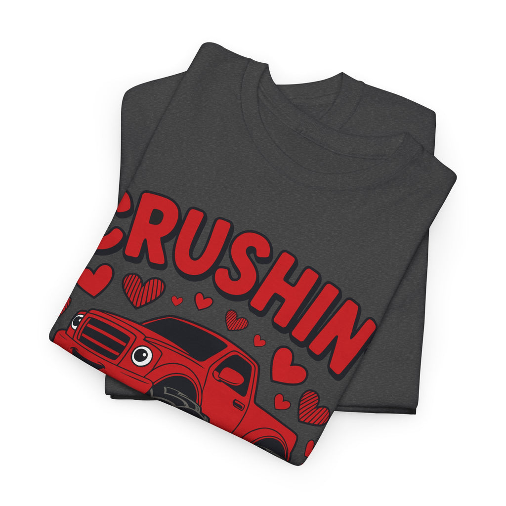 Crushin’ Hearts Valentine Monster Truck Unisex Cotton Tee