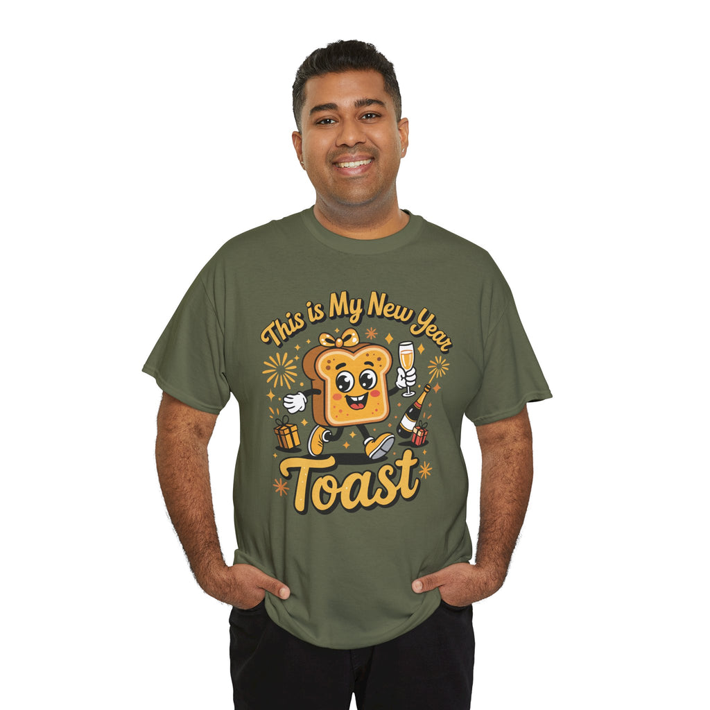 New Year Toast T-Shirt — "This Is My New Year Toast" Champagne & Fireworks Unisex Cotton Tee