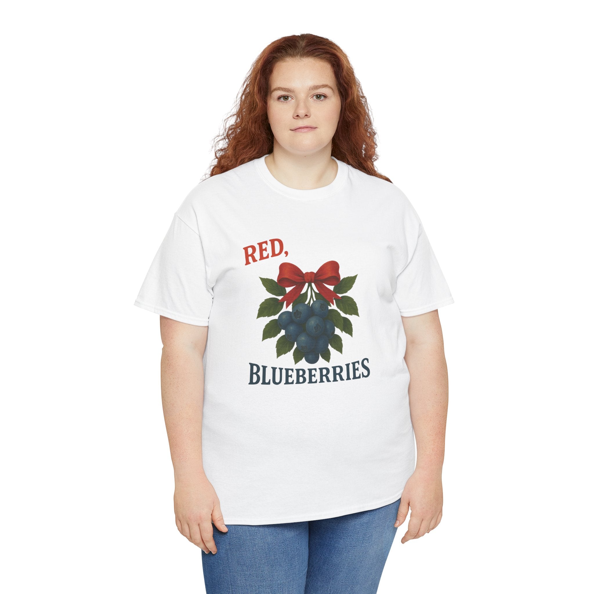 Red, White & Blueberries T-Shirt — Patriotic Blueberry Graphic Unisex Cotton Tee