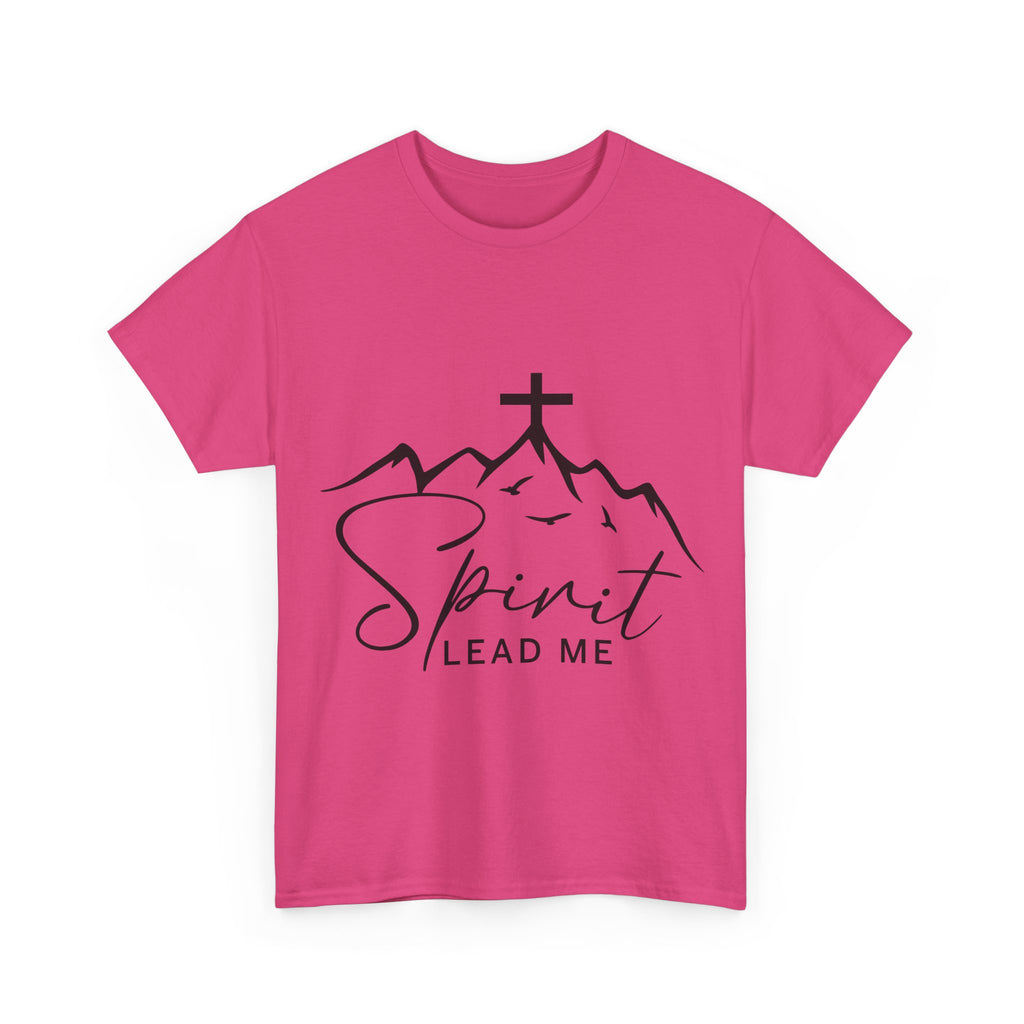 Spirit Lead Me Christian T‑Shirt — Minimalist Cross Unisex Cotton Tee