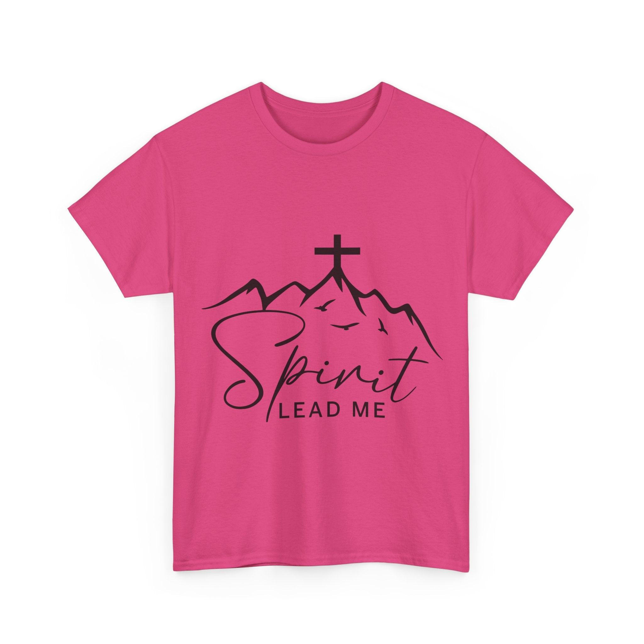Spirit Lead Me Christian T‑Shirt — Minimalist Cross Unisex Cotton Tee