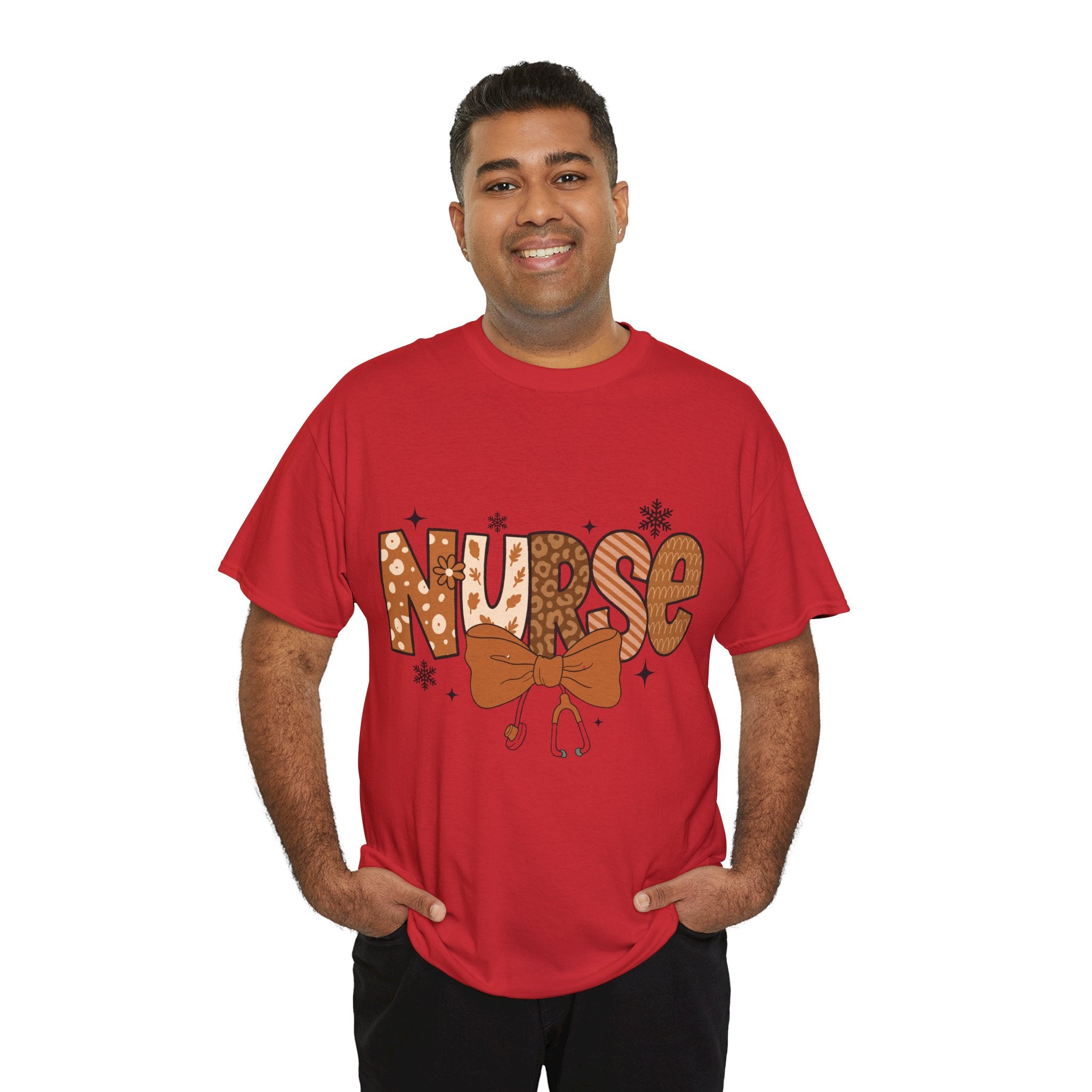 NURSE Fall Stethoscope Tee — Brown Autumn Nurse Unisex CottonT shirt