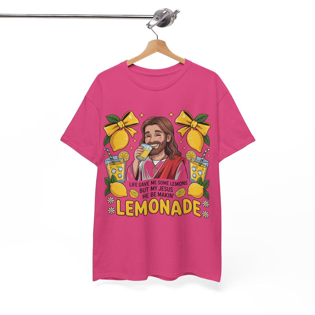 Jesus Drinking Lemonade T-Shirt — "Life Gave Me Some Lemons" Christian Unisex Cotton Tee