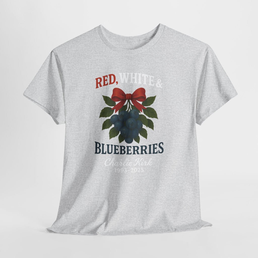 Red, White & Blueberries T-Shirt — Patriotic Blueberry Graphic Unisex Cotton Tee