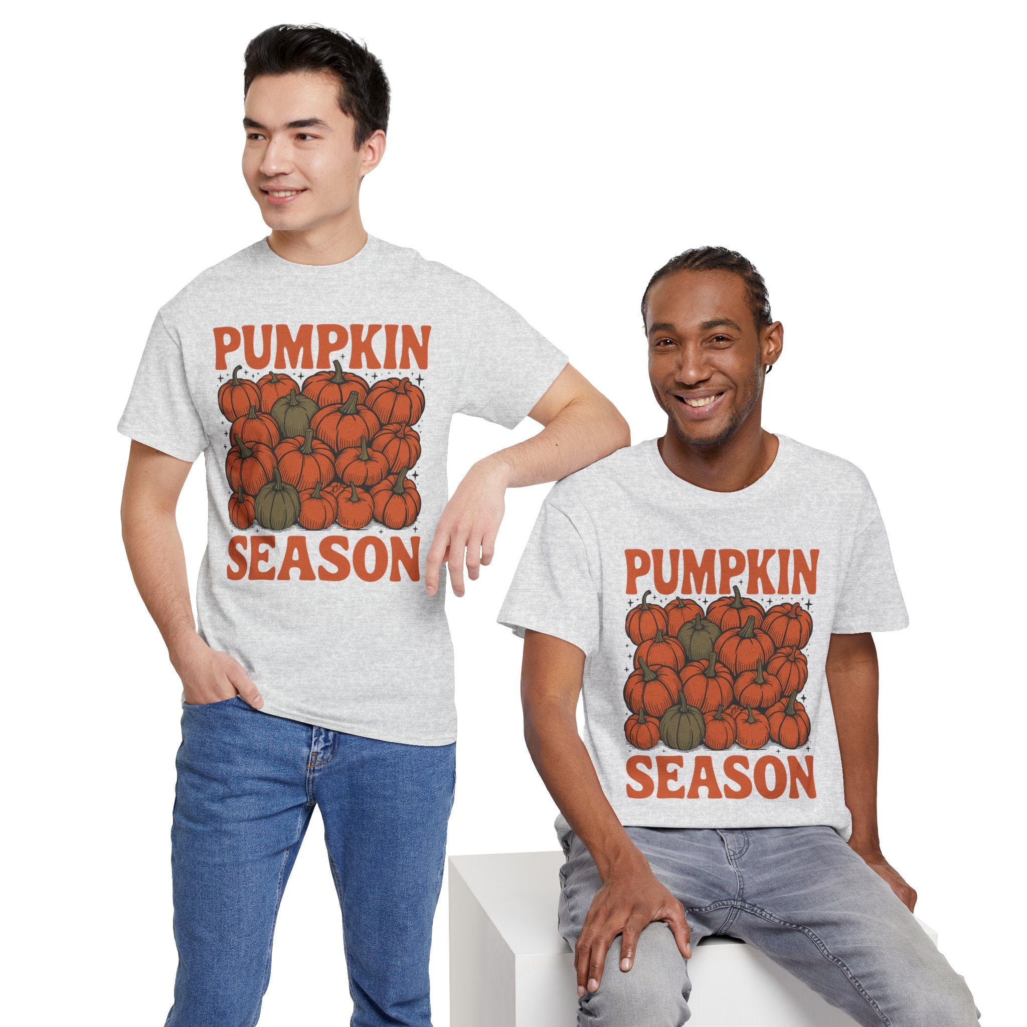 Pumpkin Season Tee — Fall Pumpkin Pile Unisex Cotton Tee
