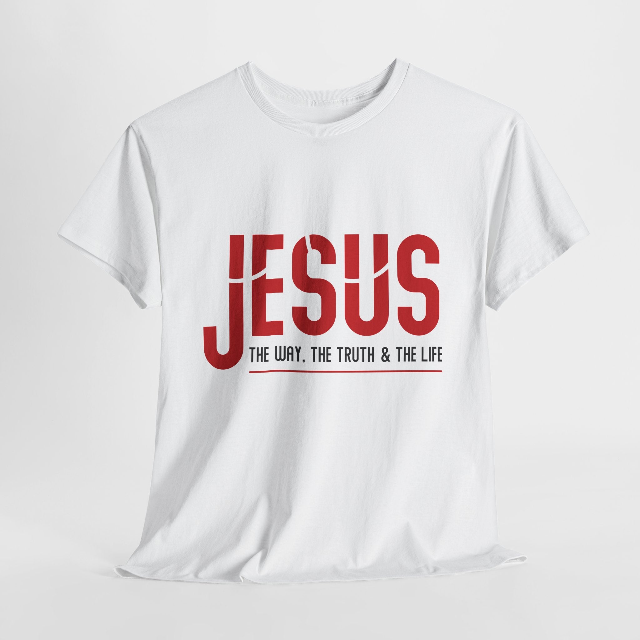 Jesus The Way The Truth & The Life T-Shirt — Bold Red Christian Unisex Cotton Tee